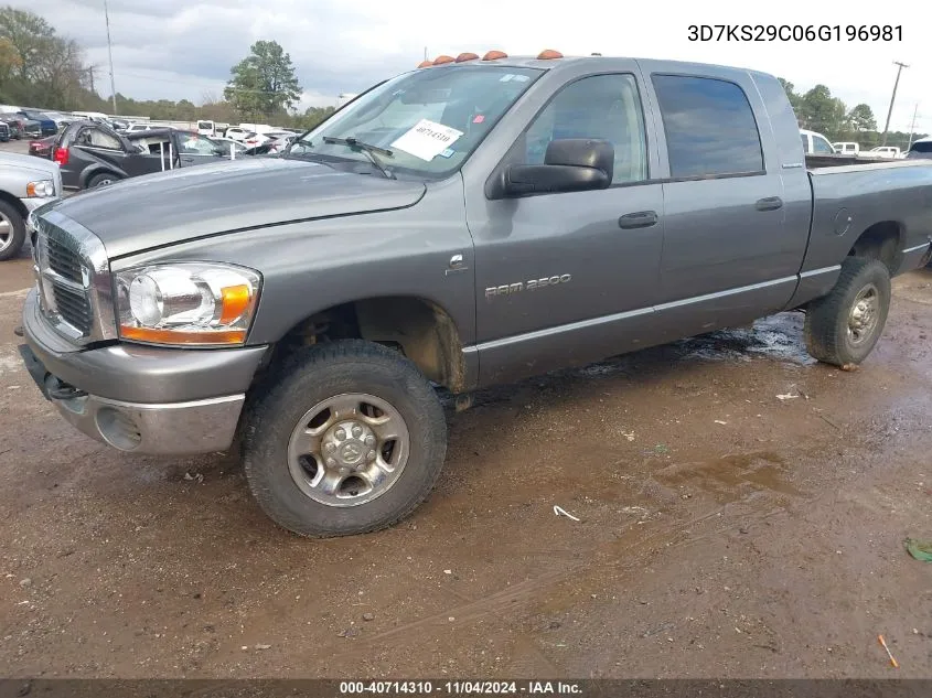 2006 Dodge Ram 2500 Slt VIN: 3D7KS29C06G196981 Lot: 40714310