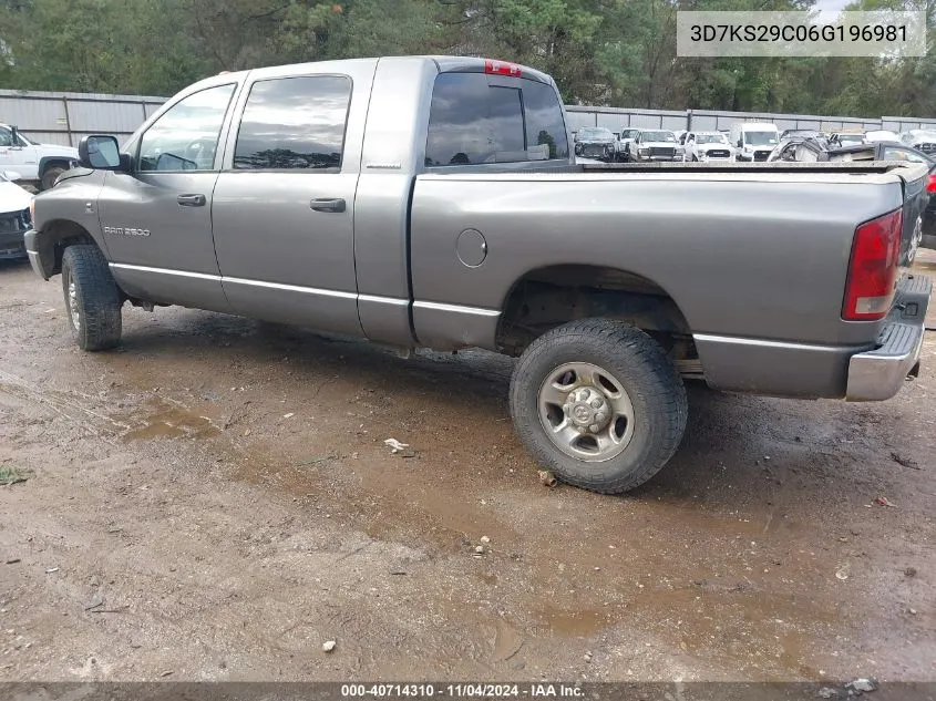 2006 Dodge Ram 2500 Slt VIN: 3D7KS29C06G196981 Lot: 40714310