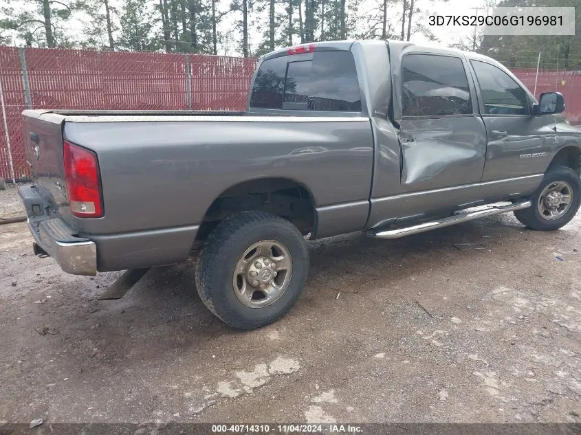 2006 Dodge Ram 2500 Slt VIN: 3D7KS29C06G196981 Lot: 40714310