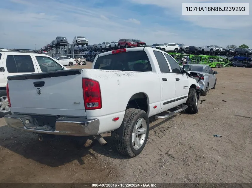 2006 Dodge Ram 1500 Slt VIN: 1D7HA18N86J239293 Lot: 40720016