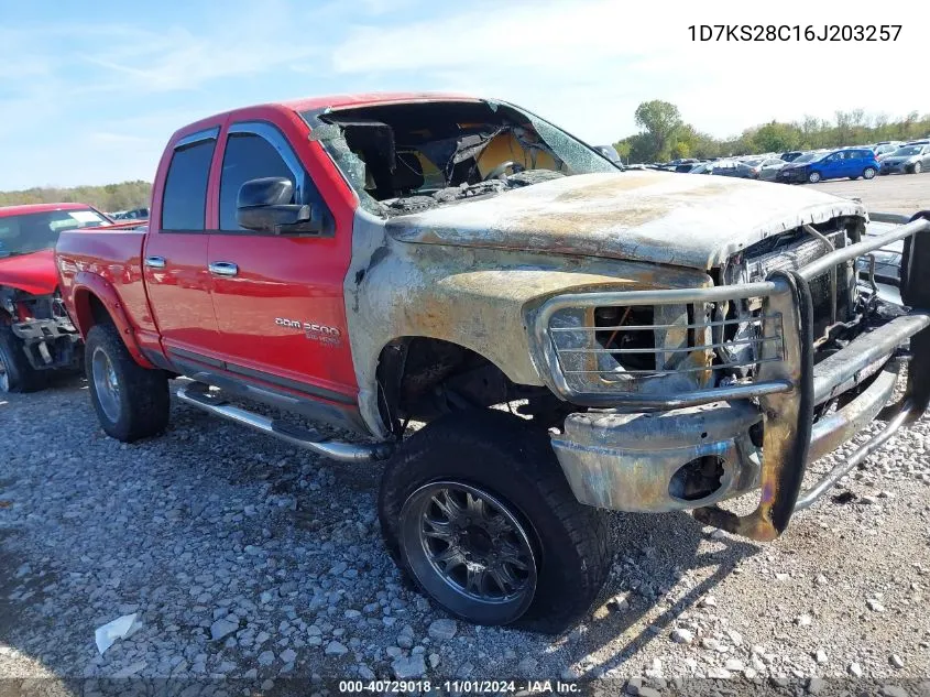 2006 Dodge Ram 2500 Slt/Trx4 Off Road/Sport/Power Wagon VIN: 1D7KS28C16J203257 Lot: 40729018