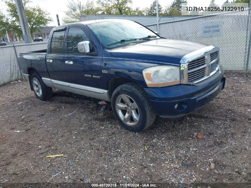 2006 Dodge Ram 1500 Laramie VIN: 1D7HA18256J122910 Lot: 40739215