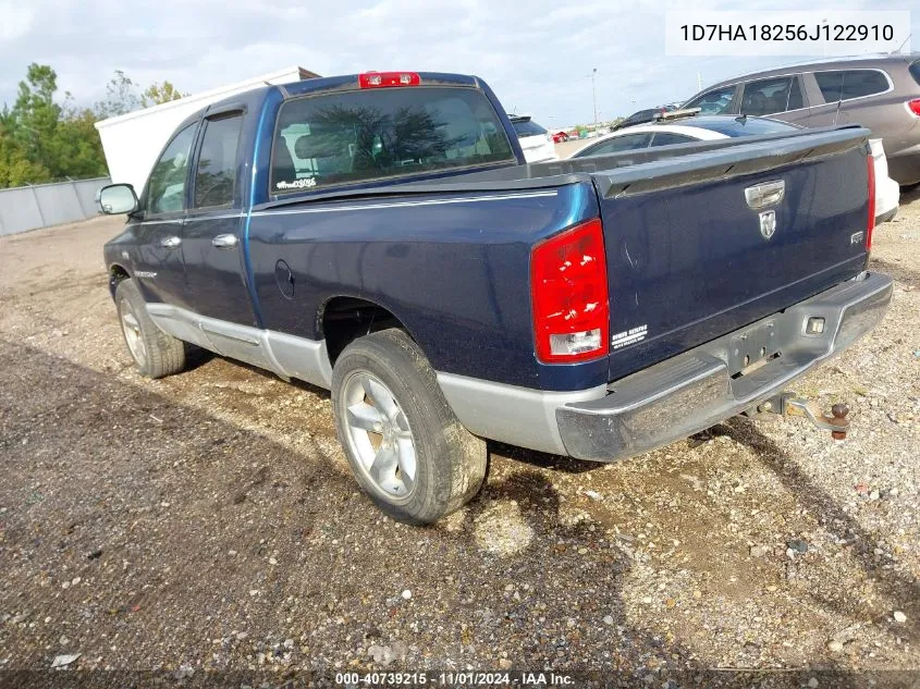 2006 Dodge Ram 1500 Laramie VIN: 1D7HA18256J122910 Lot: 40739215