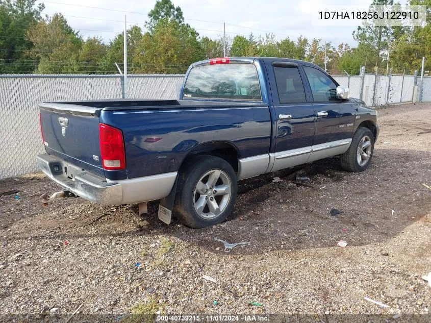 2006 Dodge Ram 1500 Laramie VIN: 1D7HA18256J122910 Lot: 40739215