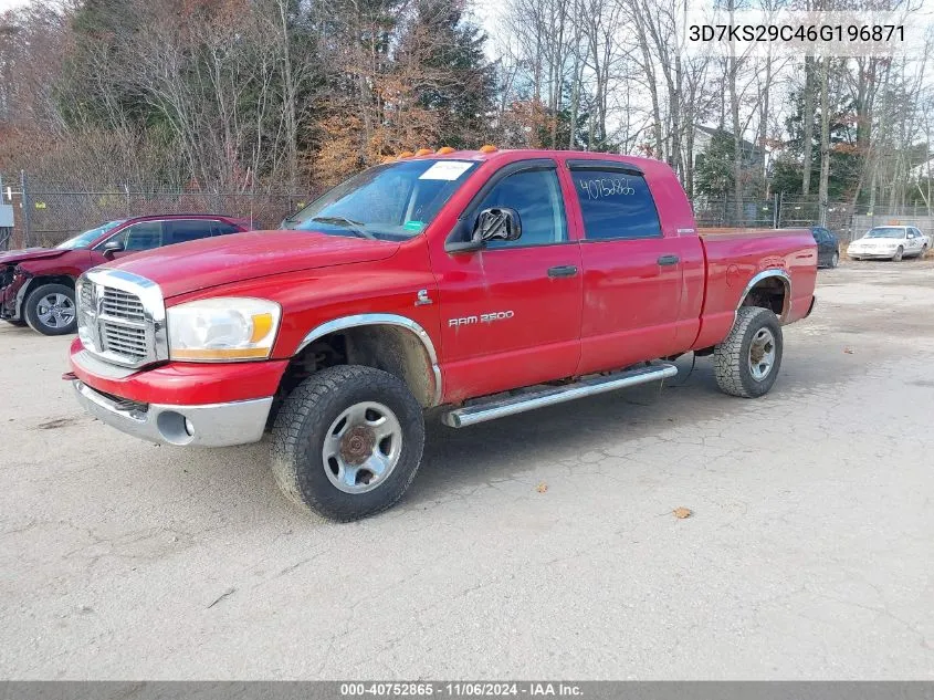 2006 Dodge Ram 2500 Slt VIN: 3D7KS29C46G196871 Lot: 40752865