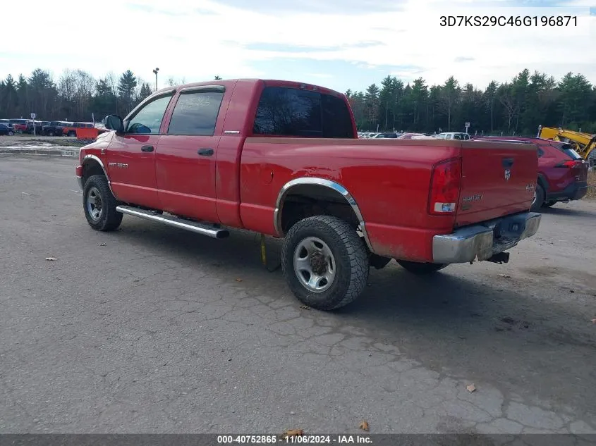 2006 Dodge Ram 2500 Slt VIN: 3D7KS29C46G196871 Lot: 40752865