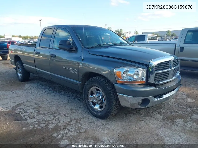 2006 Dodge Ram 2500 Slt/Sport VIN: 3D7KR28C86G159870 Lot: 40786020