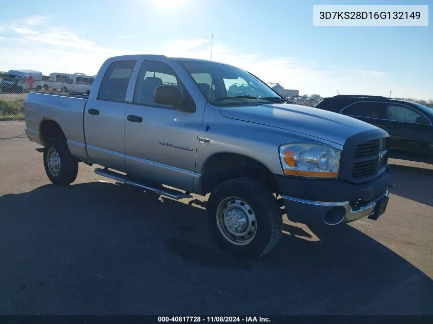 2006 Dodge Ram 2500 St VIN: 3D7KS28D16G132149 Lot: 40817728