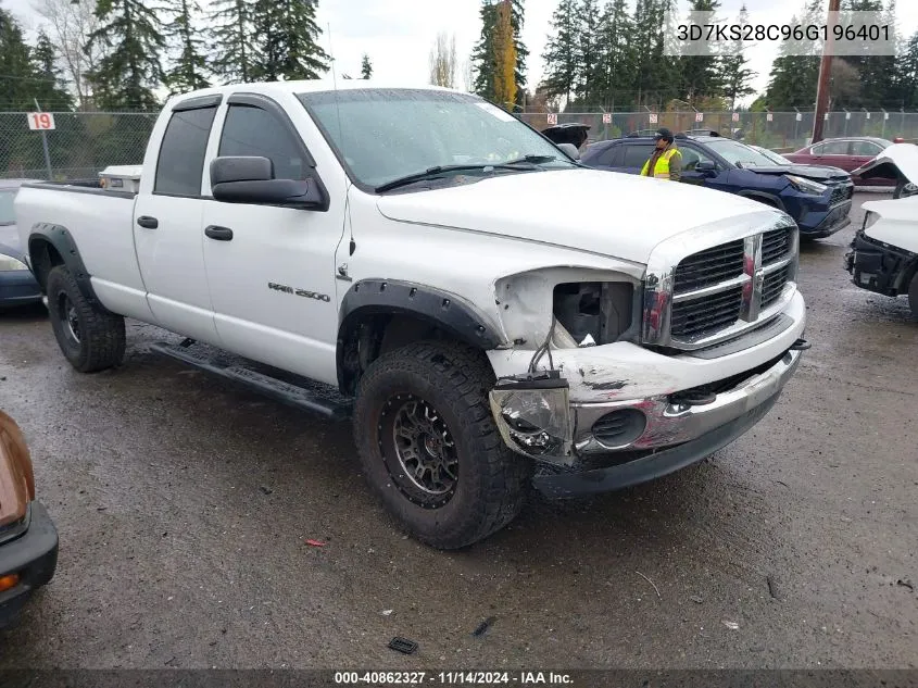 2006 Dodge Ram 2500 Slt/Sport VIN: 3D7KS28C96G196401 Lot: 40862327