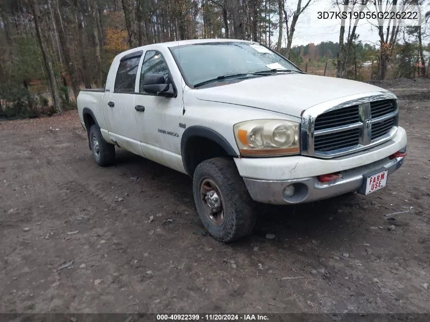 2006 Dodge Ram 1500 Slt VIN: 3D7KS19D56G226222 Lot: 40922399