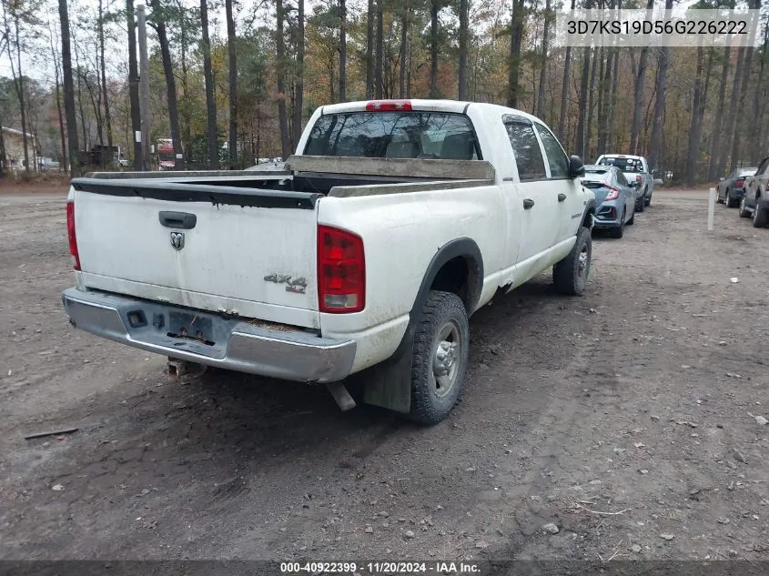 2006 Dodge Ram 1500 Slt VIN: 3D7KS19D56G226222 Lot: 40922399