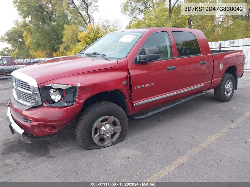 2007 Dodge Ram 1500 Laramie VIN: 3D7KS19D47G838042 Lot: 37117659