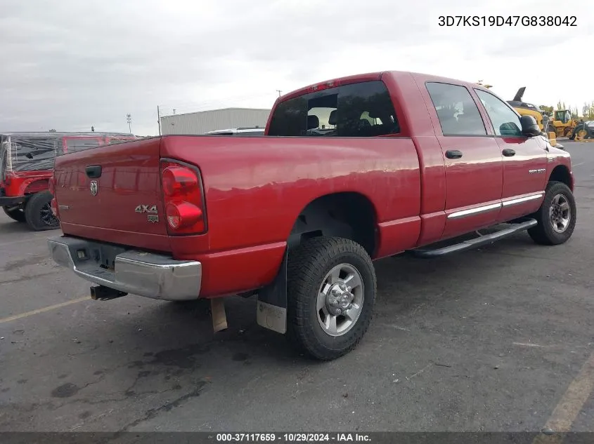 2007 Dodge Ram 1500 Laramie VIN: 3D7KS19D47G838042 Lot: 37117659