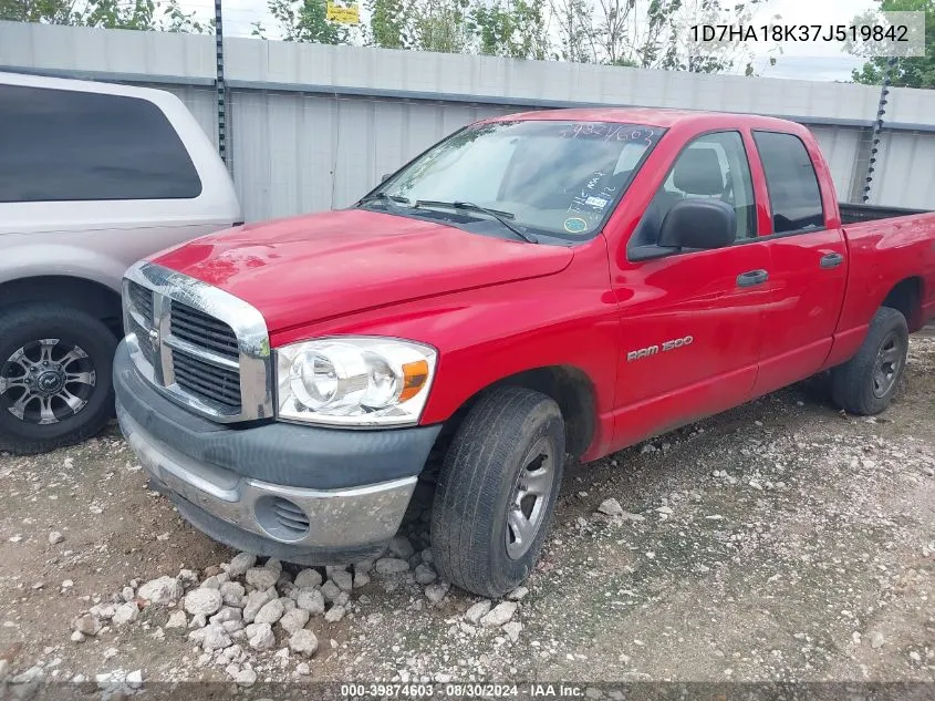 2007 Dodge Ram 1500 St VIN: 1D7HA18K37J519842 Lot: 39874603