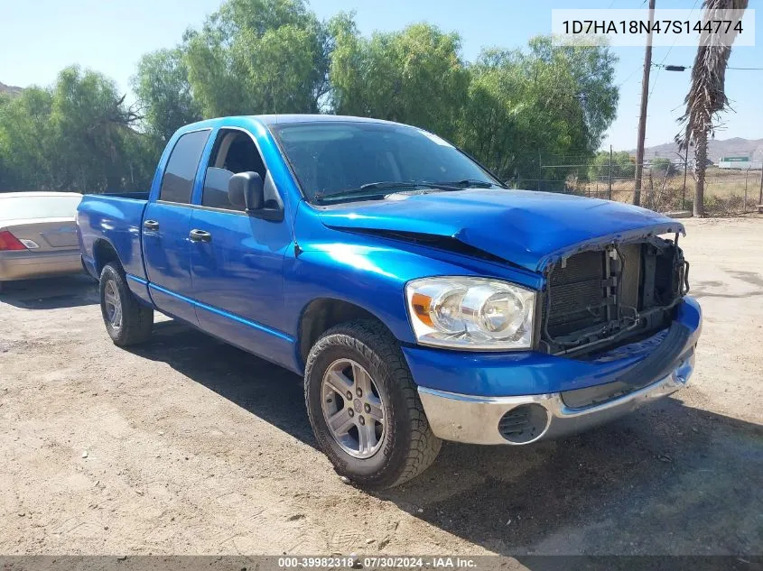 2007 Dodge Ram 1500 Slt VIN: 1D7HA18N47S144774 Lot: 39982318