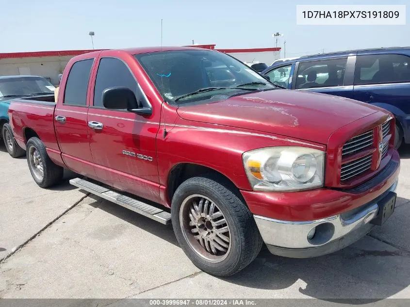 2007 Dodge Ram 1500 Slt VIN: 1D7HA18PX7S191809 Lot: 39996947