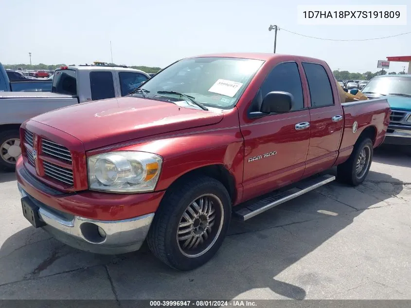 2007 Dodge Ram 1500 Slt VIN: 1D7HA18PX7S191809 Lot: 39996947