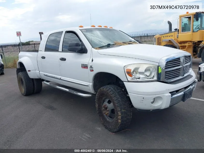 2007 Dodge Ram 3500 Laramie VIN: 3D7MX49C47G720978 Lot: 40024513