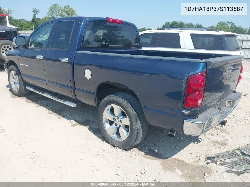 2007 Dodge Ram 1500 Slt VIN: 1D7HA18P37S113887 Lot: 40046664