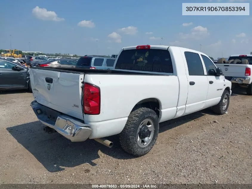 2007 Dodge Ram 1500 Slt VIN: 3D7KR19D67G853394 Lot: 40079583