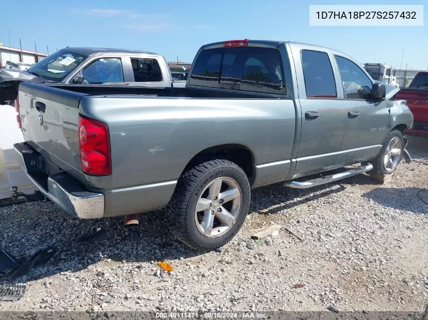 2007 Dodge Ram 1500 Slt VIN: 1D7HA18P27S257432 Lot: 40111471