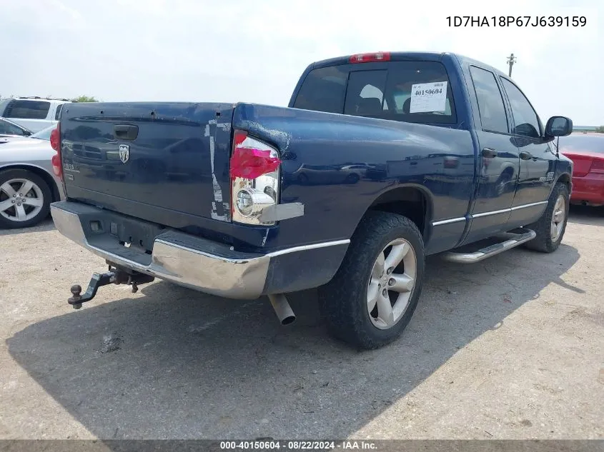 2007 Dodge Ram 1500 Slt VIN: 1D7HA18P67J639159 Lot: 40150604