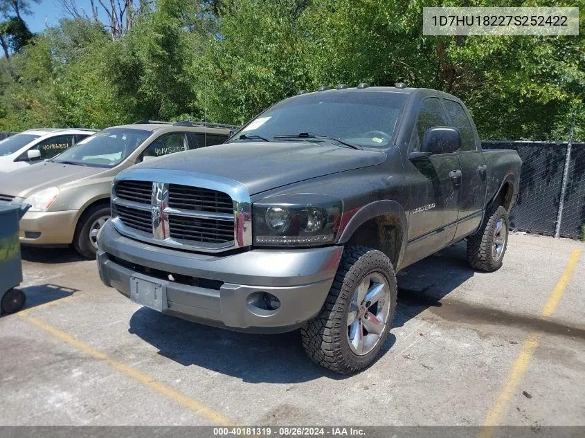 2007 Dodge Ram 1500 Slt/Trx4 Off Road/Sport VIN: 1D7HU18227S252422 Lot: 40181319