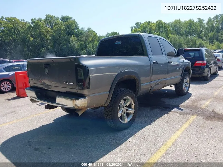 2007 Dodge Ram 1500 Slt/Trx4 Off Road/Sport VIN: 1D7HU18227S252422 Lot: 40181319