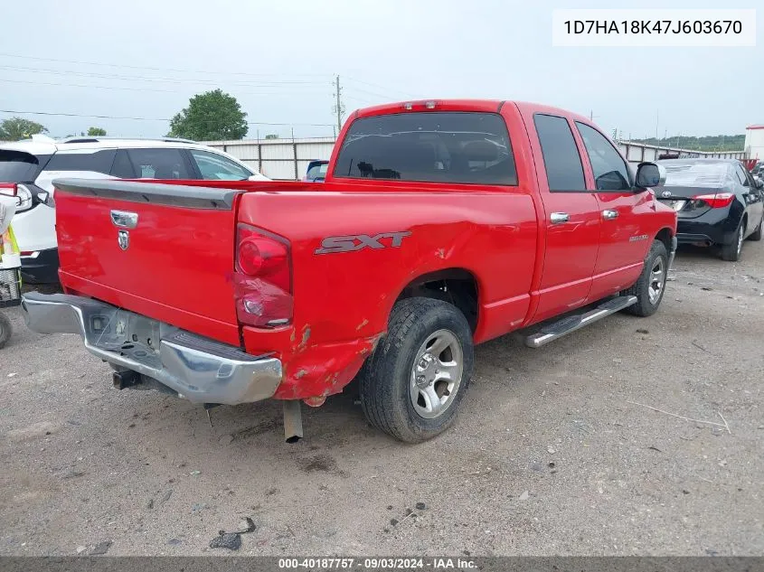 2007 Dodge Ram 1500 St VIN: 1D7HA18K47J603670 Lot: 40187757