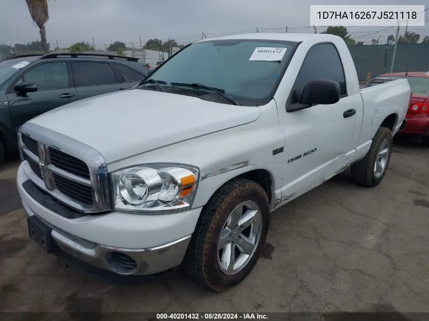 2007 Dodge Ram 1500 Slt/Sport VIN: 1D7HA16267J521118 Lot: 40201432