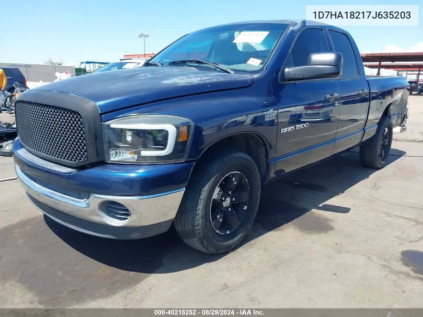 2007 Dodge Ram 1500 Slt VIN: 1D7HA18217J635203 Lot: 40215252