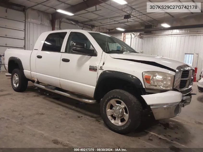 2007 Dodge Ram 2500 Slt VIN: 3D7KS29C27G742178 Lot: 40217370