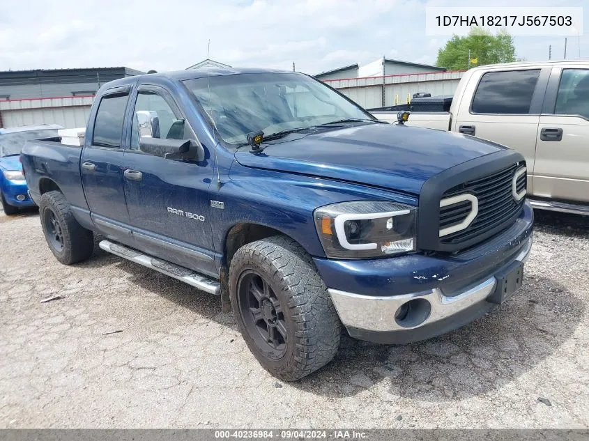 2007 Dodge Ram 1500 Slt VIN: 1D7HA18217J567503 Lot: 40236984