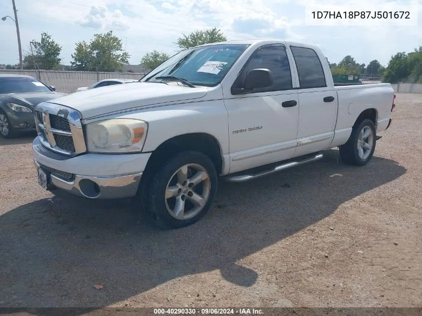 2007 Dodge Ram 1500 Slt VIN: 1D7HA18P87J501672 Lot: 40290330