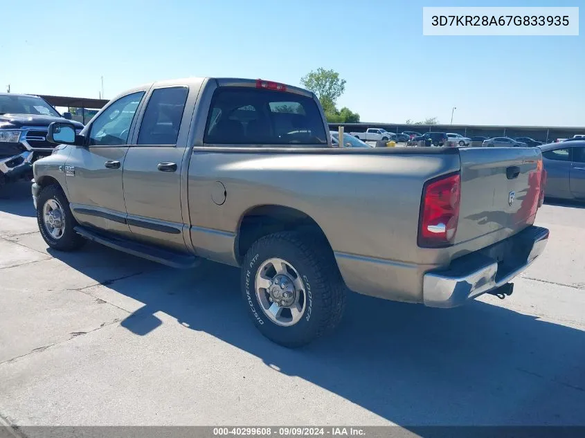 2007 Dodge Ram 2500 Slt/Sport VIN: 3D7KR28A67G833935 Lot: 40299608