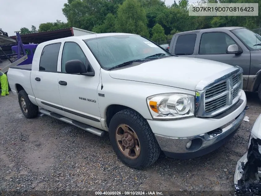 2007 Dodge Ram 1500 Slt VIN: 3D7KR19D07G816423 Lot: 40305026