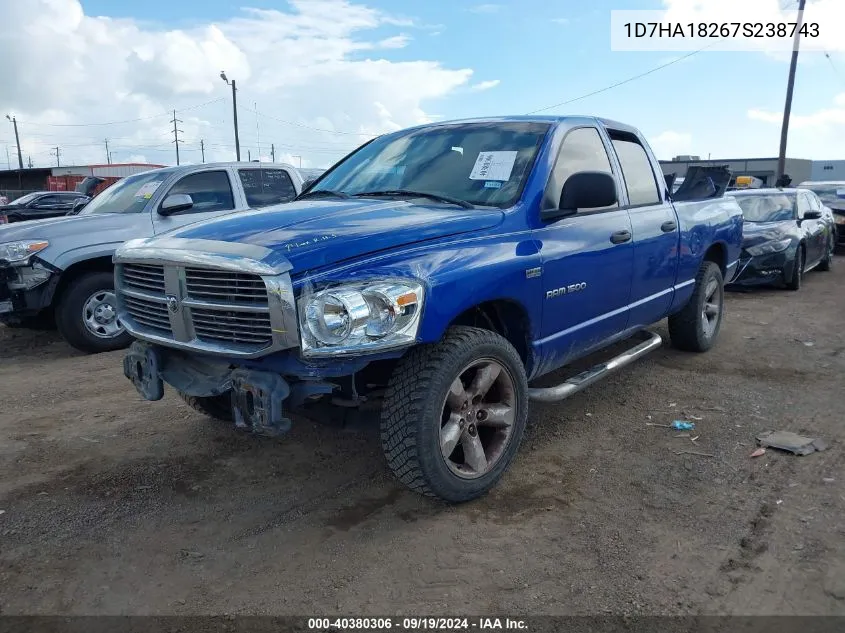 2007 Dodge Ram 1500 Slt VIN: 1D7HA18267S238743 Lot: 40380306