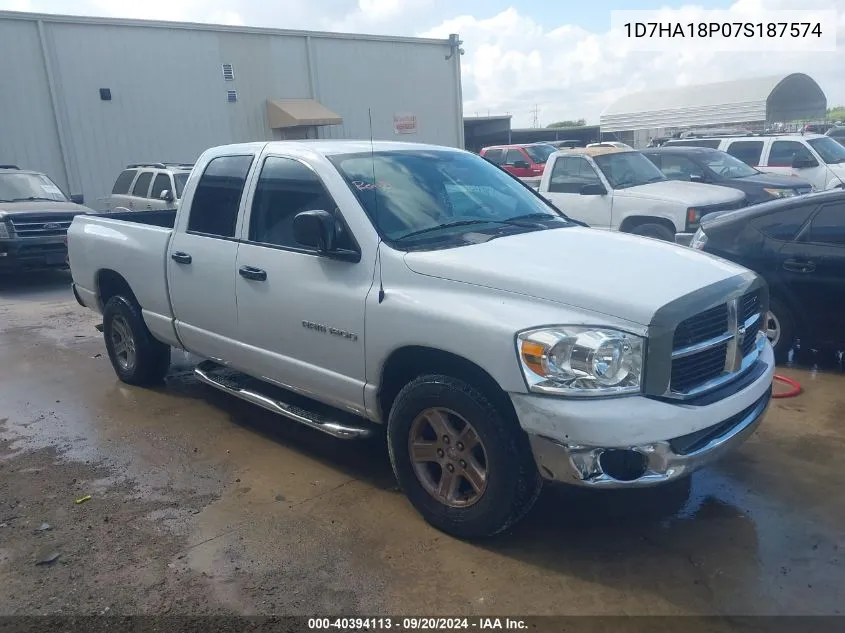 2007 Dodge Ram 1500 Slt VIN: 1D7HA18P07S187574 Lot: 40394113