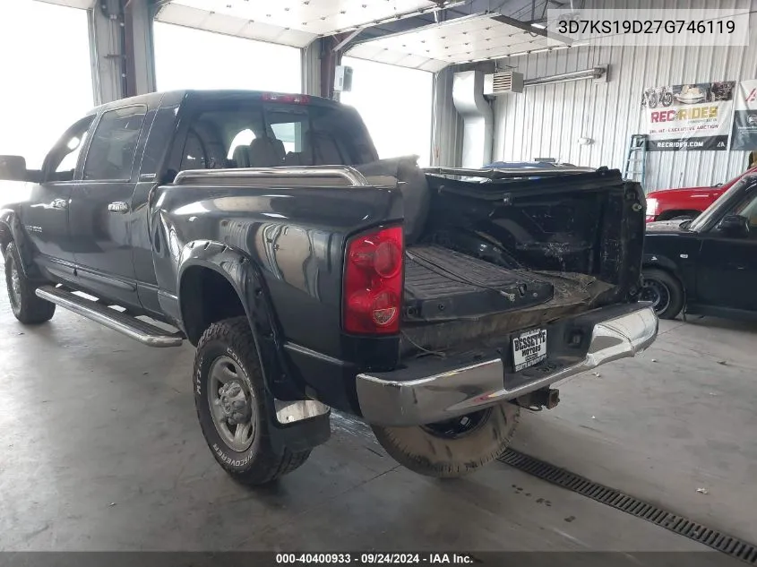 2007 Dodge Ram 1500 VIN: 3D7KS19D27G746119 Lot: 40400933