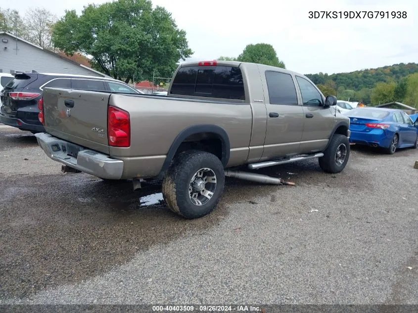 2007 Dodge Ram 1500 Slt VIN: 3D7KS19DX7G791938 Lot: 40403509