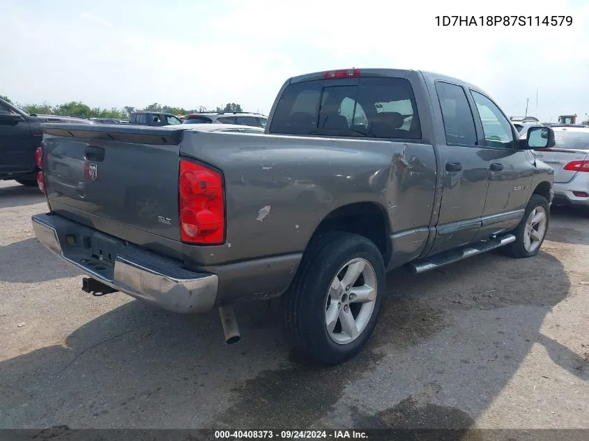 2007 Dodge Ram 1500 Slt VIN: 1D7HA18P87S114579 Lot: 40408373