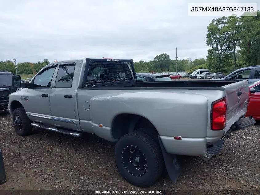 2007 Dodge Ram 3500 Slt/Sport VIN: 3D7MX48A87G847183 Lot: 40409785