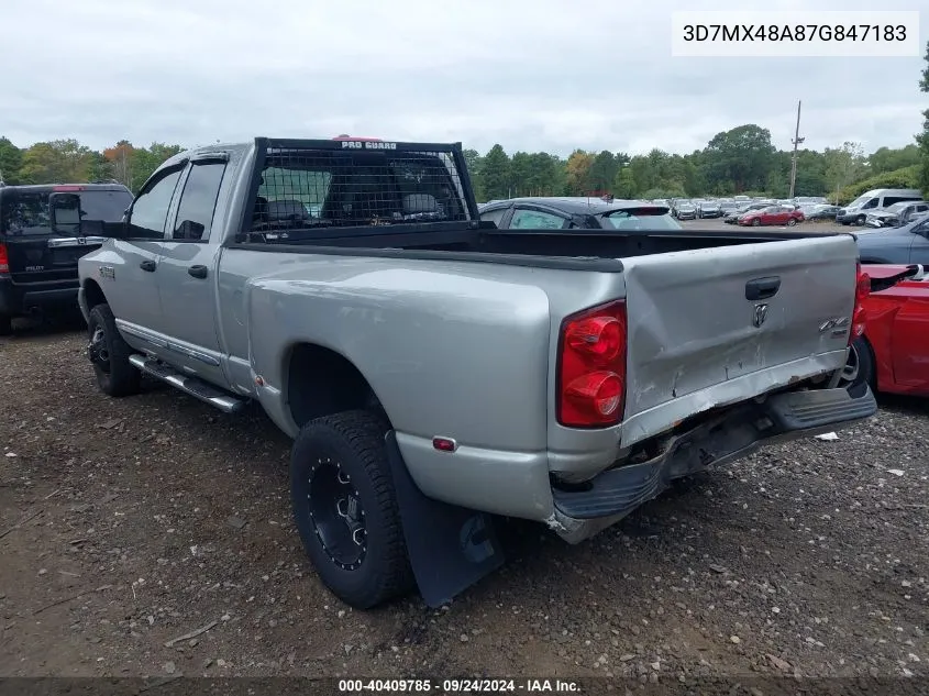 2007 Dodge Ram 3500 Slt/Sport VIN: 3D7MX48A87G847183 Lot: 40409785