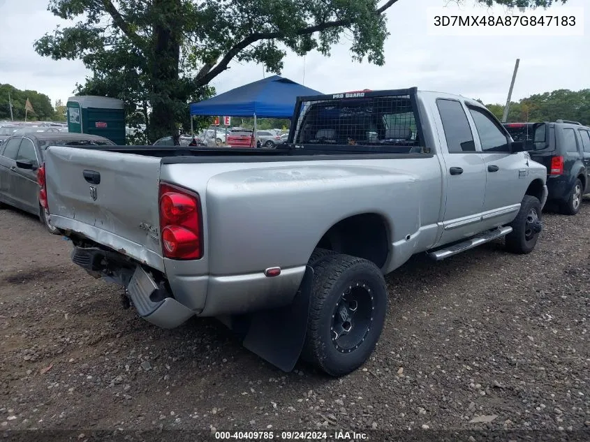 2007 Dodge Ram 3500 Slt/Sport VIN: 3D7MX48A87G847183 Lot: 40409785