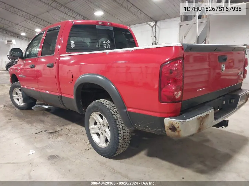 2007 Dodge Ram 1500 Slt/Trx4 Off Road/Sport VIN: 1D7HU18267S167938 Lot: 40420365