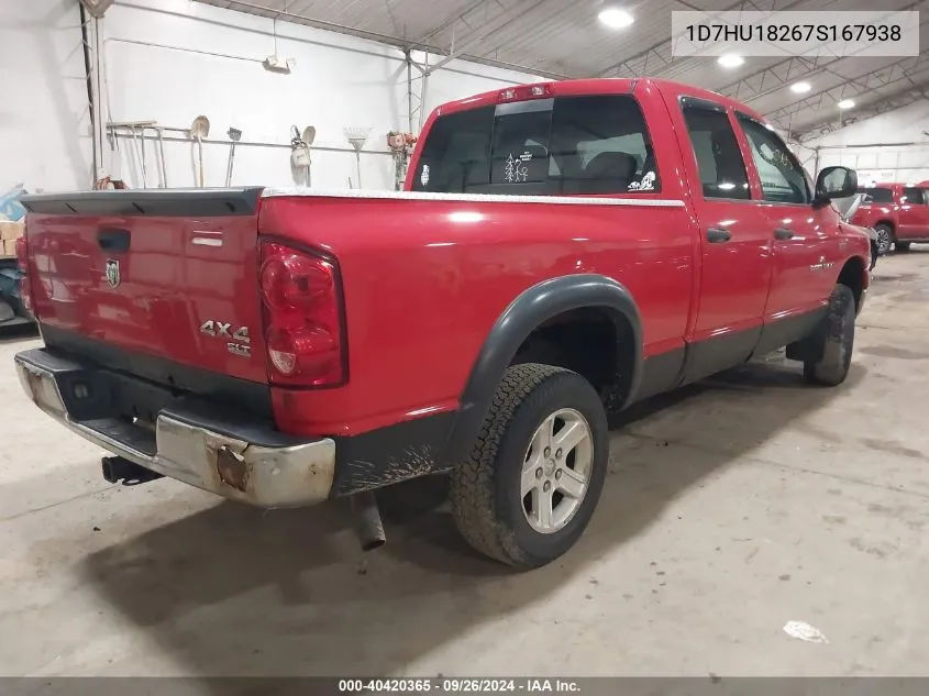 2007 Dodge Ram 1500 Slt/Trx4 Off Road/Sport VIN: 1D7HU18267S167938 Lot: 40420365