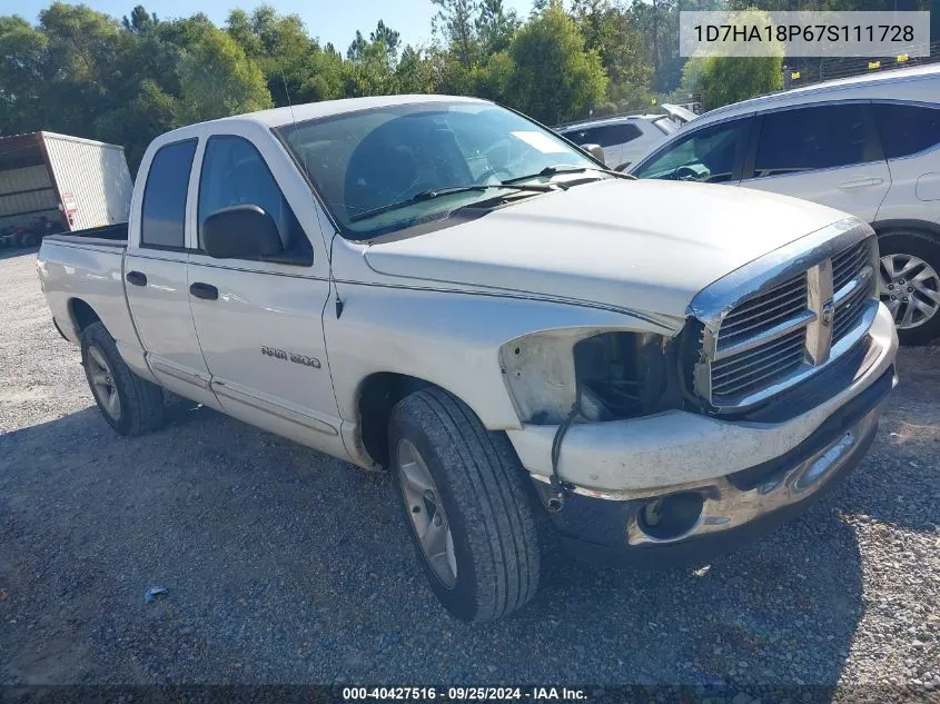 2007 Dodge Ram 1500 Slt VIN: 1D7HA18P67S111728 Lot: 40427516