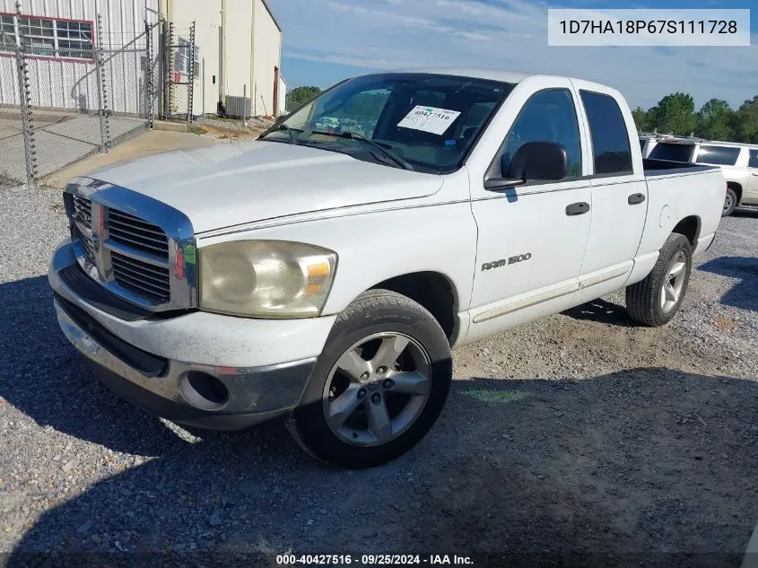 2007 Dodge Ram 1500 Slt VIN: 1D7HA18P67S111728 Lot: 40427516