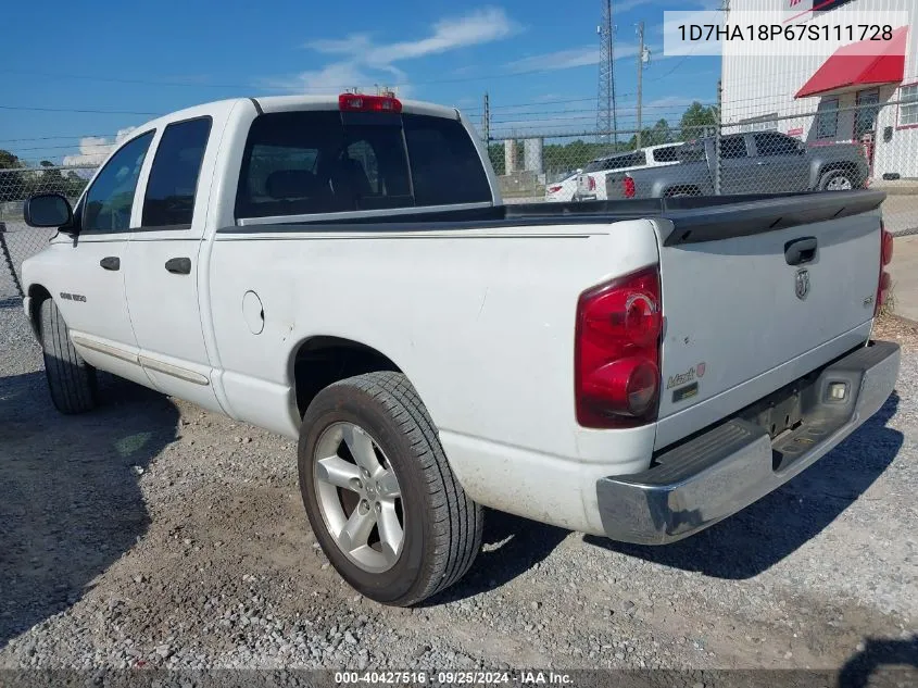 2007 Dodge Ram 1500 Slt VIN: 1D7HA18P67S111728 Lot: 40427516