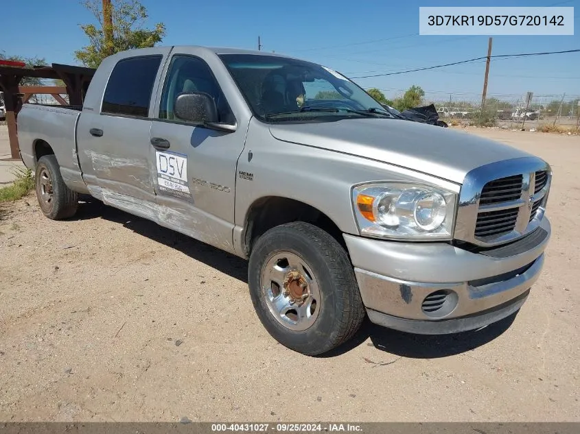 2007 Dodge Ram 1500 Slt VIN: 3D7KR19D57G720142 Lot: 40431027